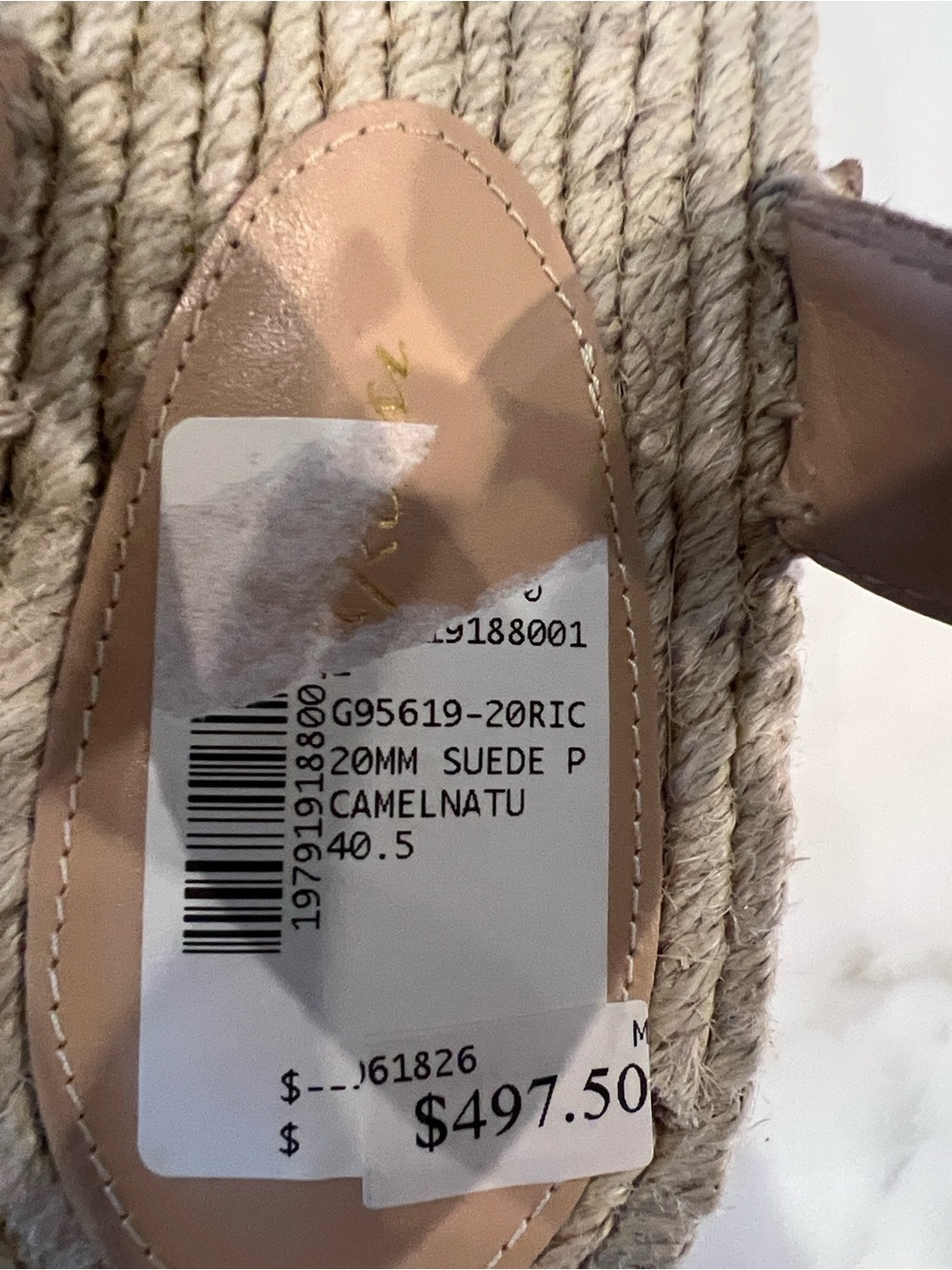 Gianvito Rossi Tan Suede Espadrille Wedge Sandals size 40.5 includes dust bag - Picture 9 of 10